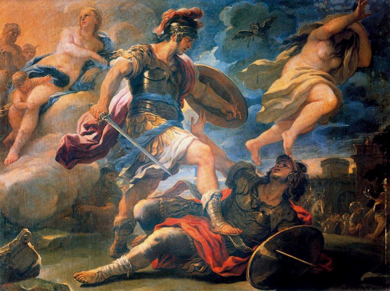 Giordano's painting of Aeneas deciding to stick it to Turnus