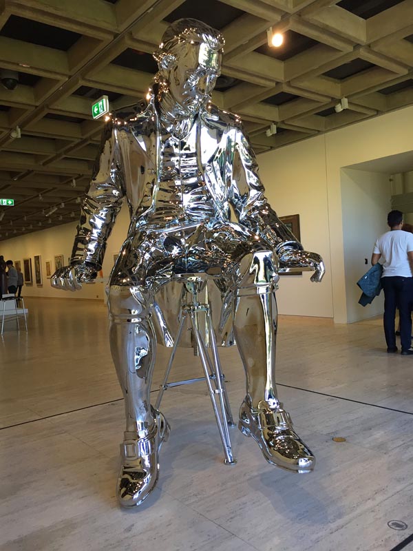 TVC is still endeavouring to know what to make of this oversized, Jeff-Koons-style figure of the Capn., spotted recently at NSW Art Gallery