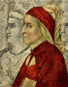 Giotto first met Dante in 1305 and whilst most of his figures in profile look disturbingly like Marlon Brando, this would seem to render the poet aged about 40.