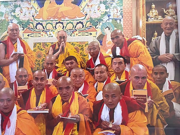 Jampa at his investiture (His Holiness at rear; JK third from the right)