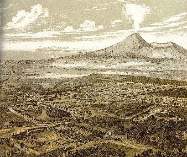 Pompeii from the South East (Friedrich Federer, c. 1850)