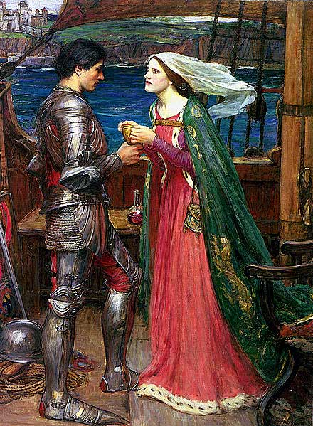 Tristan, Isolde and the potion (John William Waterhouse, c. 1916)