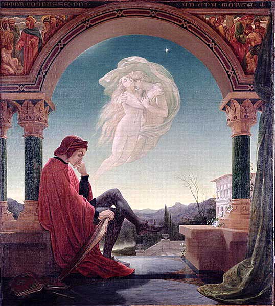 Dante meditating the episode of Francesca and Paolo (Joseph Noel Paton, 1852)
