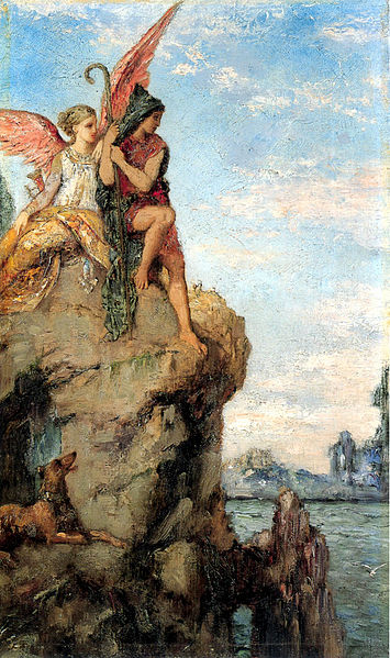 Hesiod and the Muse by Moreau (1870)