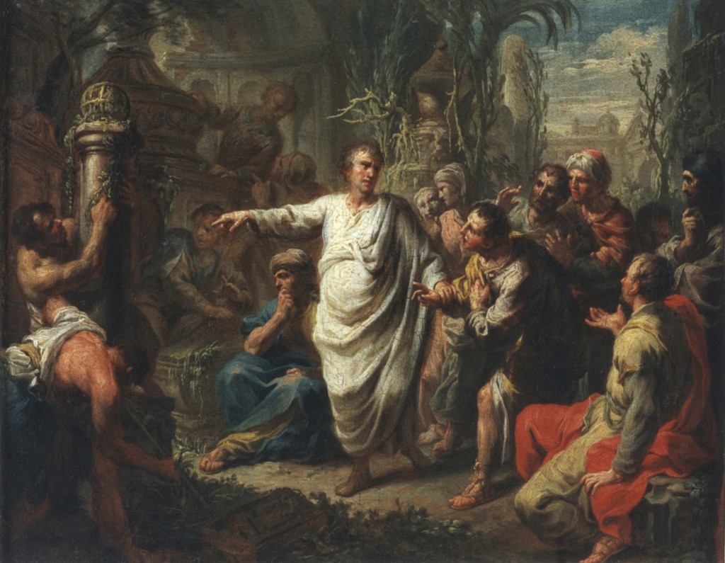 Cicero uncovers the Tomb of Archimedes, painting by Martin Knoller