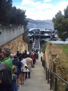 Queue for the Mona ferry